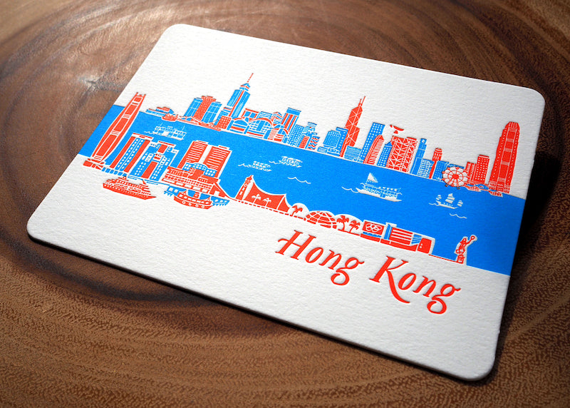 Hong Kong Skyline - Day - Letterpress Postcard – Ditto Ditto