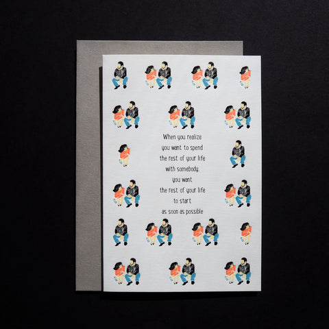 movie love - when harry met sally - letterpress love card