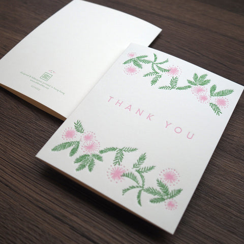 impression - thank you - mimosa - letterpress greeting card