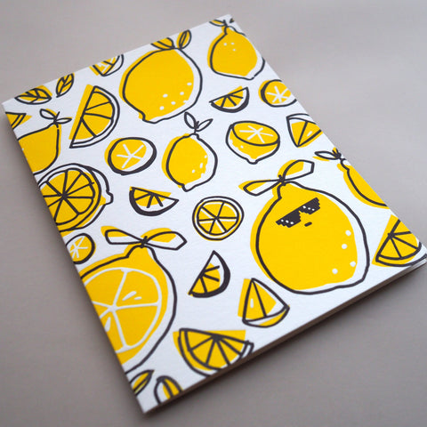 lemon letterpress greeting card