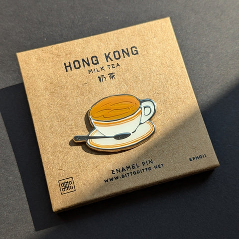 hong kong milk tea enamel pin