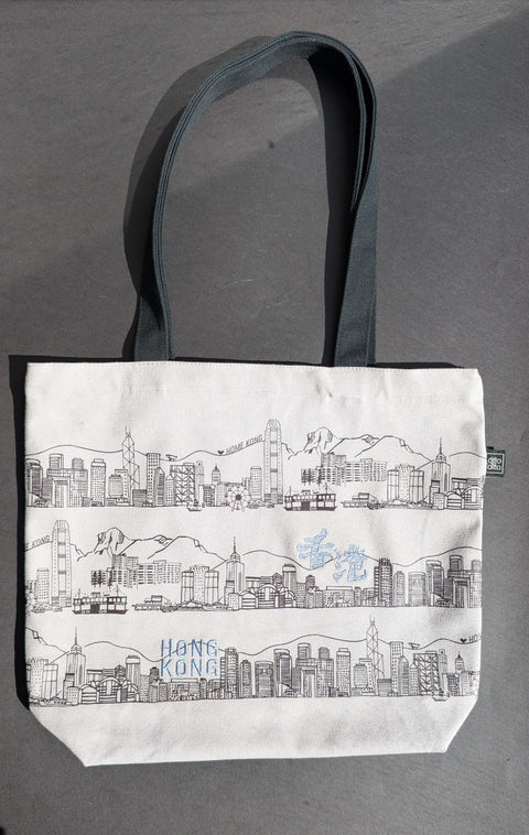 hk embroidered tote bag