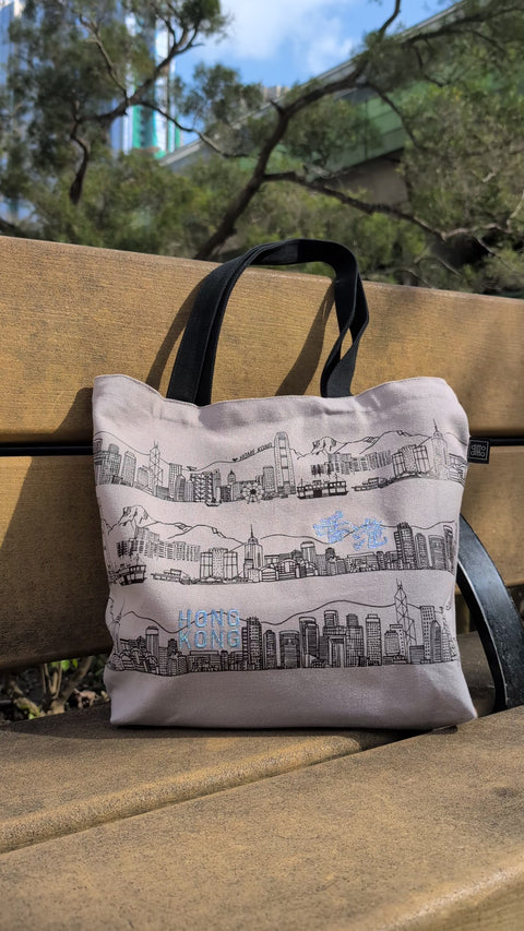 hk embroidered tote bag